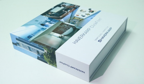 Musterbox der schaltbaren Folie HAVERKAMP ClickFilm®